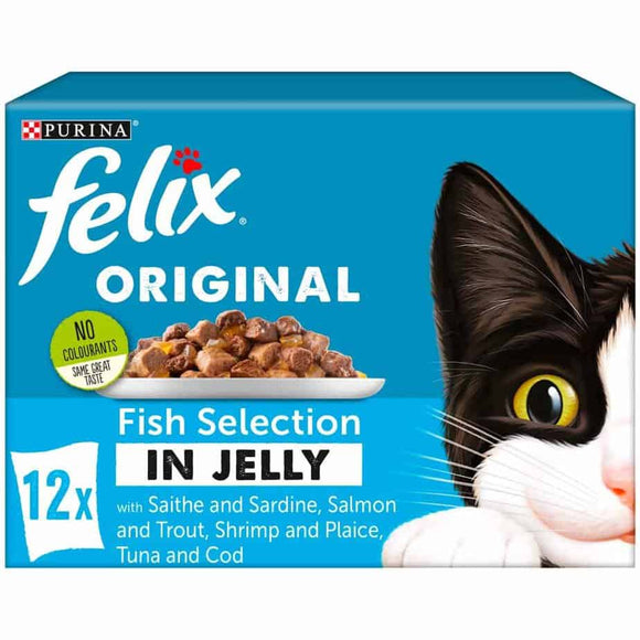 Felix Original Fish Selection in Jelly 12 x 100g (1.2kg)