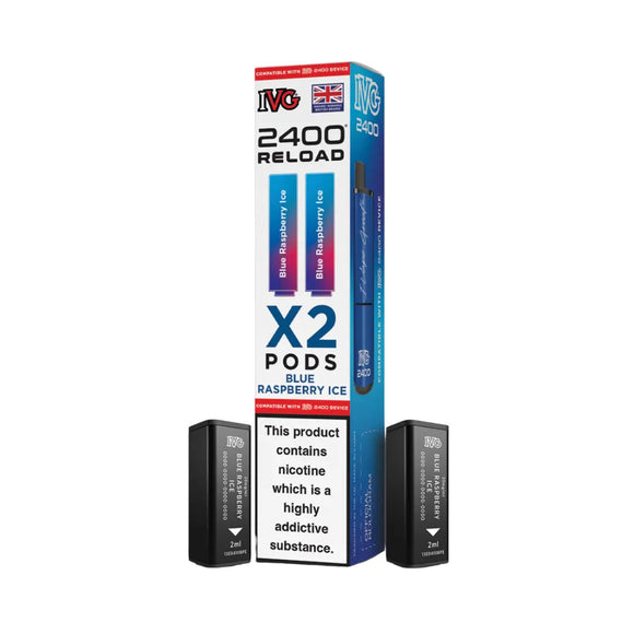 IVG Reload Blue Raspberry Ice Pods x2 2400