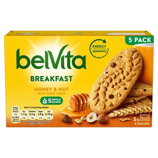 Belvita Honey & Nut with Chocolate Chip 5pack