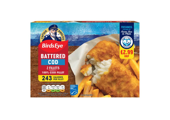 Birds Ey Battered Cod 2 Fillets 200g