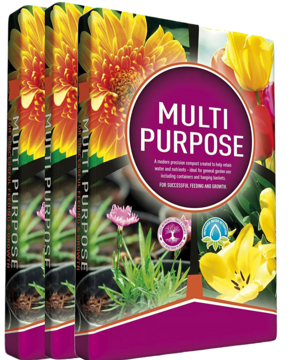 3x Growmoor Multipurpose Compost 50ltr
