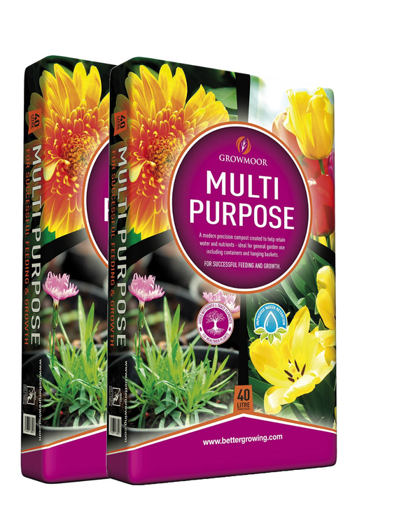 2x Growmoor Multipurpose Compost 40ltr