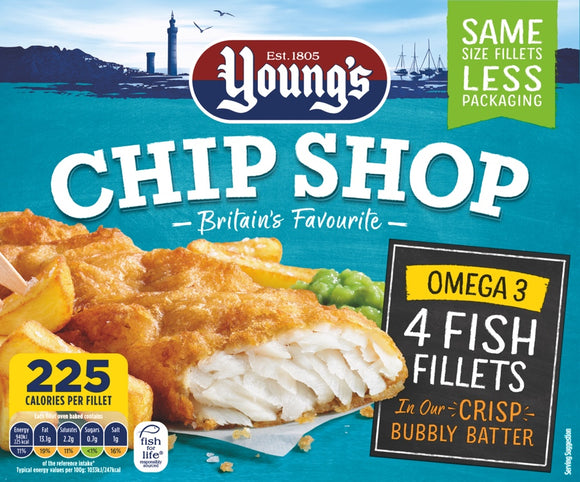 Young’s Chip Shop 4 Omega 3 Fish Fillets 400g