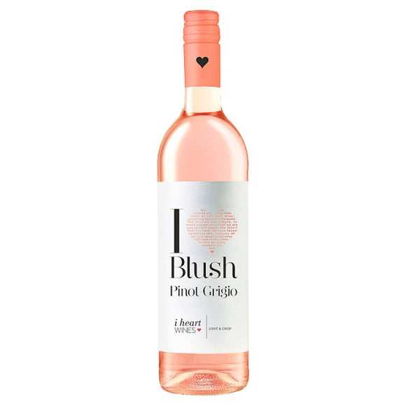 I heart Pinot Grigio Blush Rose Wine 75cl