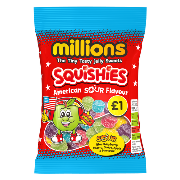 Millions Squishies American Sour Flavour 100g