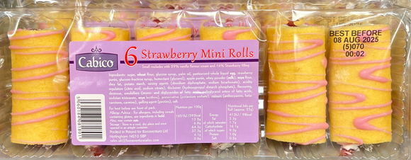 6 Strawberry Mini Rolls