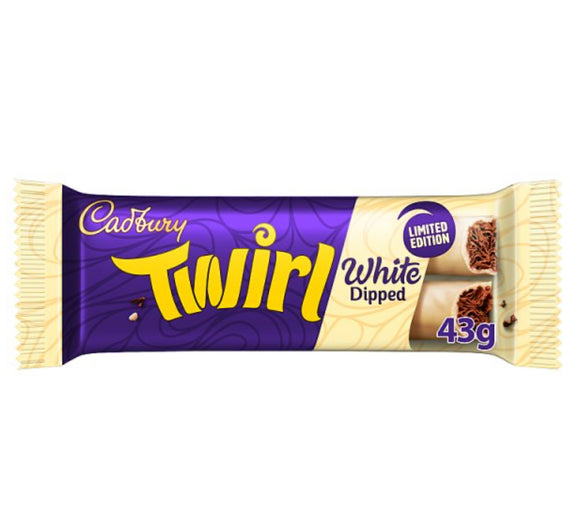 Cadbury Twirl White Dipped Chocolate Bar 43g