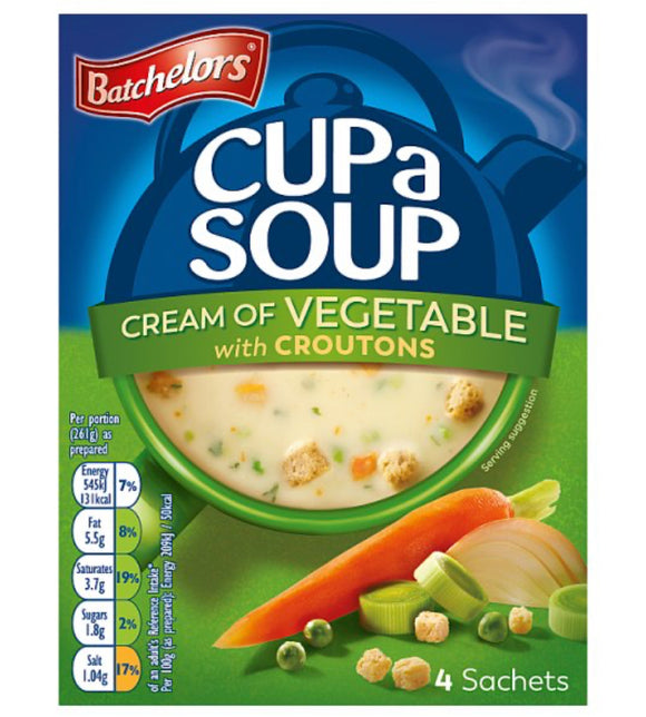 Batchelors 4 Cup a Soup Cream of Vegetable with Croutons 122g