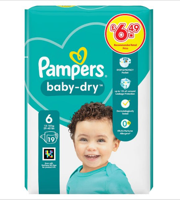 Pampers Baby-Dry Size 6, 19 Nappies