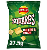 Walkers Squares Cheese & Onion Snacks Crisps 27.5g