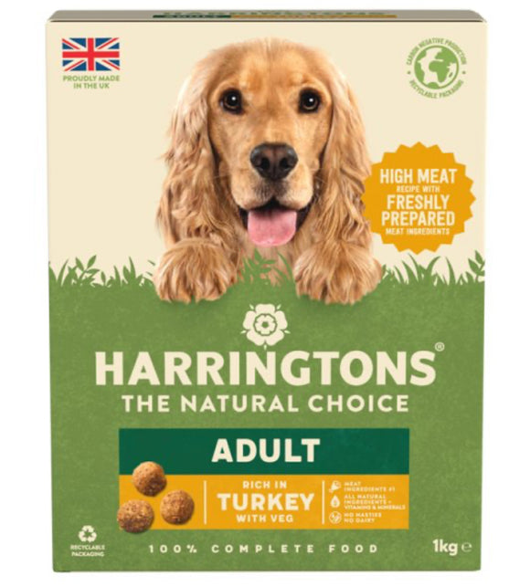 Harringtons Rich in Turkey with Veg Dry Adult Dog Food 1kg