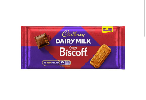 Cadbury Dairy Milk Biscoff Biscuit Chocolate Bar 95g
