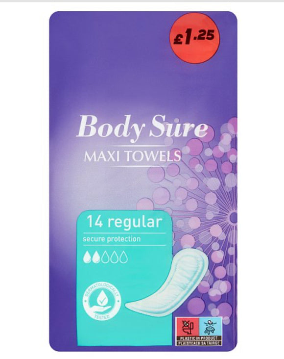 Body Sure 14 Maxi Towels Regular