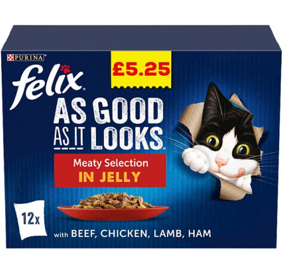 Felix As Good As It Looks Meaty Selection in Jelly 12 x 100g (1.2kg)