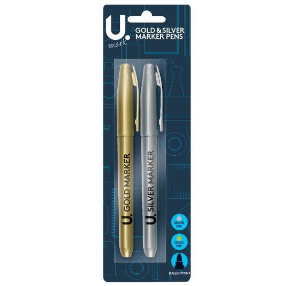 U. Mark Gold & Silver Marker Pens