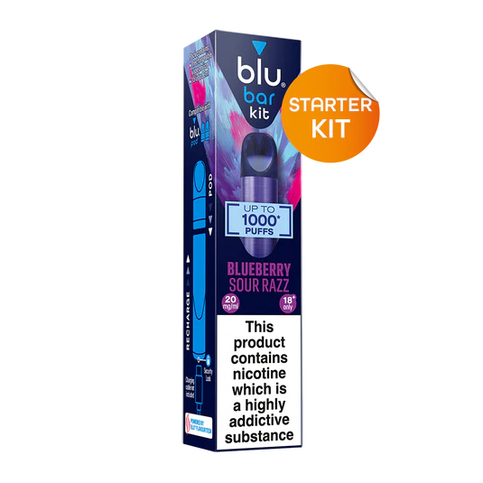 Blu Bar 20mg Blueberry Sour Razz Vape Kit 1000