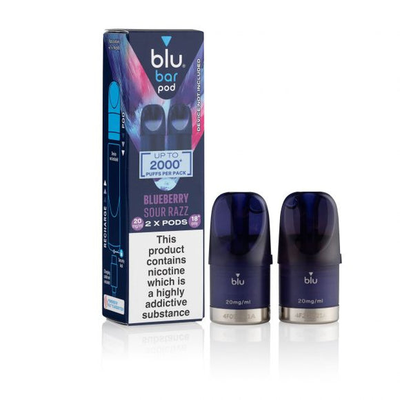 Blu Bar Pods Blueberry Sour Razz 2x2ml (2000 Puffs)