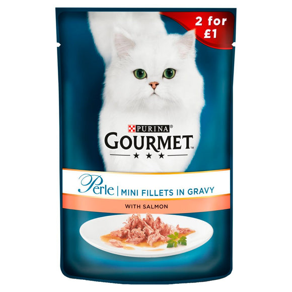 Gourmet Perle - Duo - Salmon & Saithe - Cat Food Pouch -85g