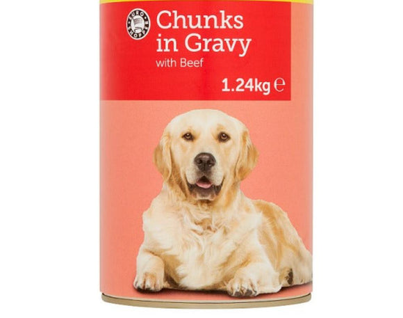 Euro Shopper dog chunks in gravy beef  1.24kg