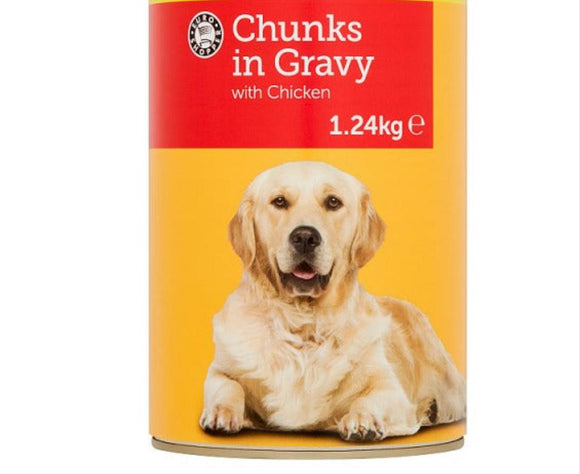 Euro Shopper dog chunks in gravy chicken  1.24kg