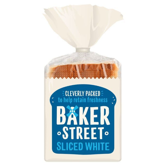 Bakers street white sliced bread 550g